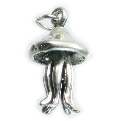 Jellyfish sterling silver charm .925 x 1 Jelly Fish sea charms