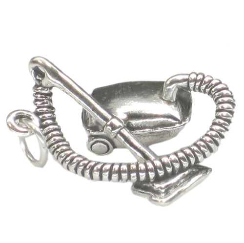 Cylinder Vacuum Cleaner sterling silver charm .925 Cleaning charms