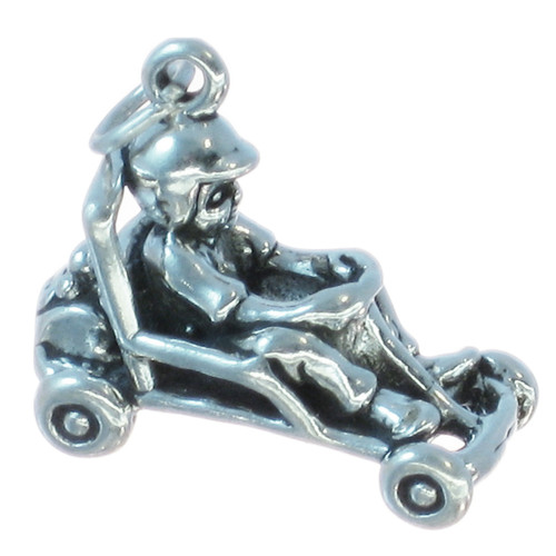 Go Kart large sterling silver charm .925 x 1 Karting Gokart charms