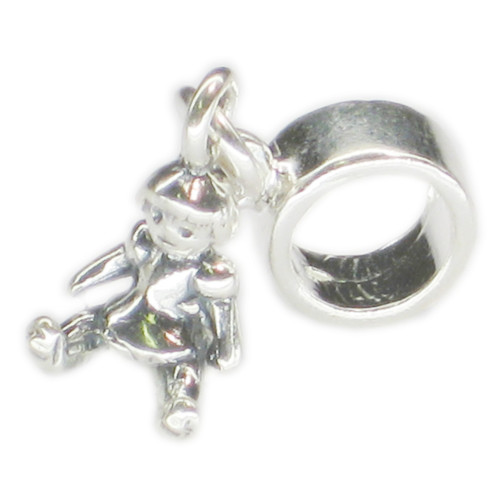 Doll sterling silver Dangle Bead charm Spacer .925 Beads charms