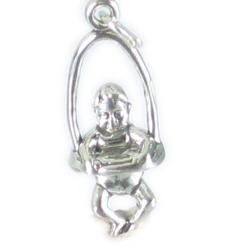 Baby in a bouncer sterling silver charm .925 x 1 Babies Bouncers charms