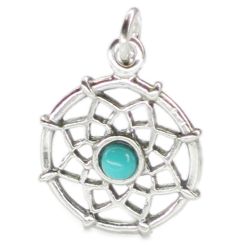Dreamcatcher sterling silver charm .925 x 1 Dream Catcher pendants A1