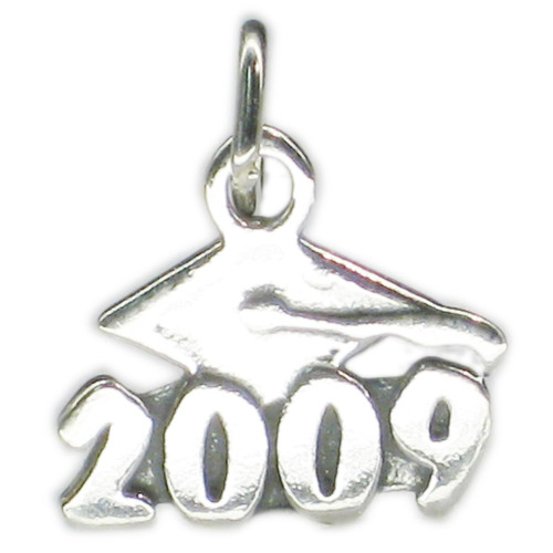 2009 Mortarboard Graduation silver strlng charm .925 x1 Graduate charms