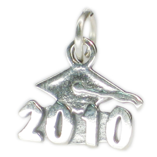 2010 Mortarboard Graduation silver strlng charm .925 x1 Graduate charms