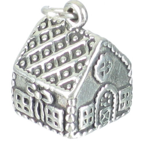 Gingerbread house sterling silver charm .925 x 1 Ginger Bread charms