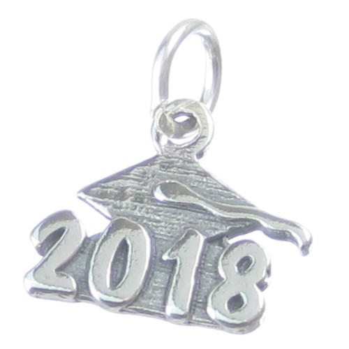 2018 Mortarboard Graduation strlng silver charm .925 x1 Graduate charms