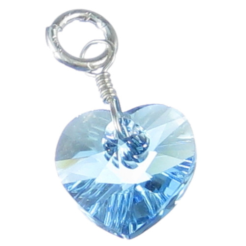 March Birthstone Crystal sterling silver charm .925 x 1 Birthstones