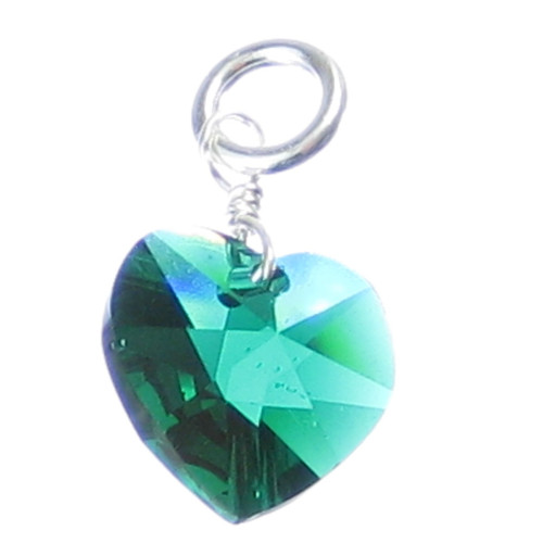 May Birthstone Crystal sterling silver charm .925 x 1 Birthstones