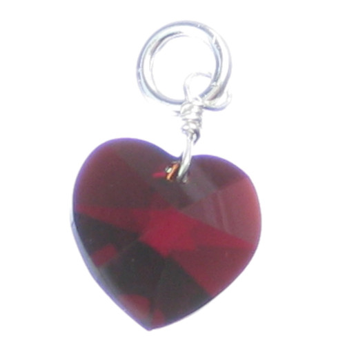 January Birthstone Crystal sterling silver charm .925 x1 Birthstones