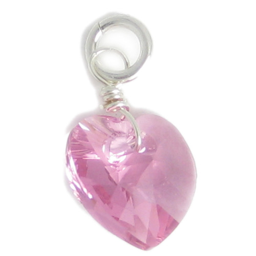 October Birthstone Crystal sterling silver charm .925 x1 Birthstones