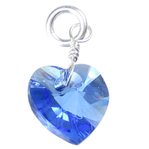 September Birthstone Crystal strlng silver charm .925 Birthstones