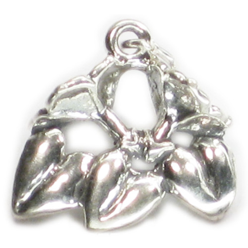 Honeysuckle flower sterling silver charm .925 Honey Suckles charms