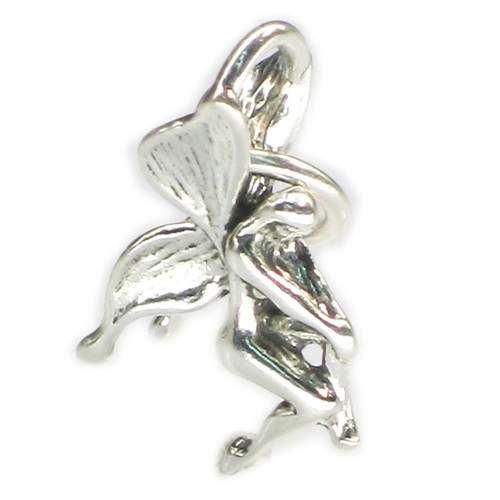 Fairy sterling silver charm .925 x 1 Enchanted Tinkerbell charms