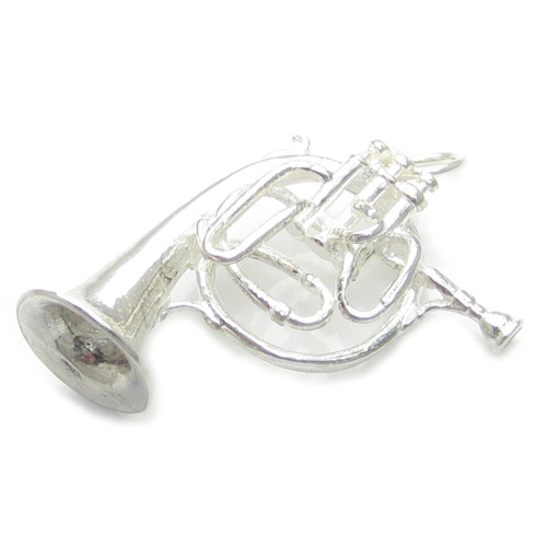 French horn sterling silver charm - pendant .925 x 1 Musical Instruments