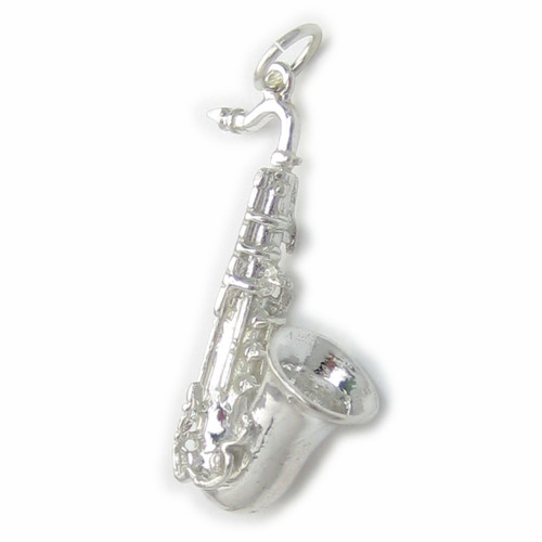 Large Saxophone sterling silver charm .925 x 1 Music Bands Saxophones charms