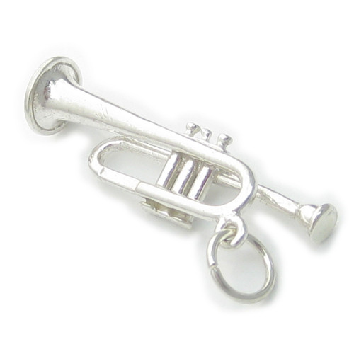 Trumpet sterling silver charm .925 x 1 Music and Band charms