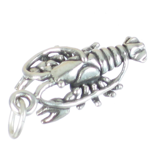 Lobster sterling silver charm .925 x 1 Food Lobsters Diving charms