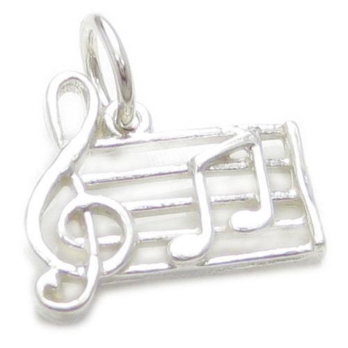 Music Scale sterling silver charm .925 x 1 Musician song writer charms