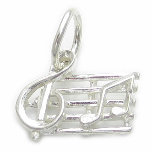 TINY Music Scale sterling silver charm .925 x 1 Musician charms