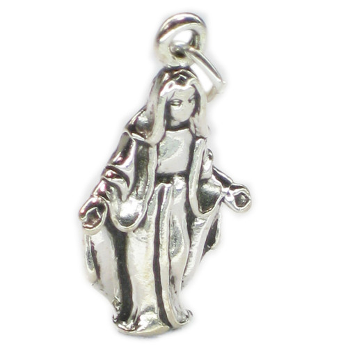 Mary Holy sterling silver charm .925 x 1 Religious charms