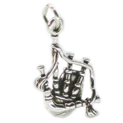 Bagpipes sterling silver charm .925 x 1 Scottish Irish charms