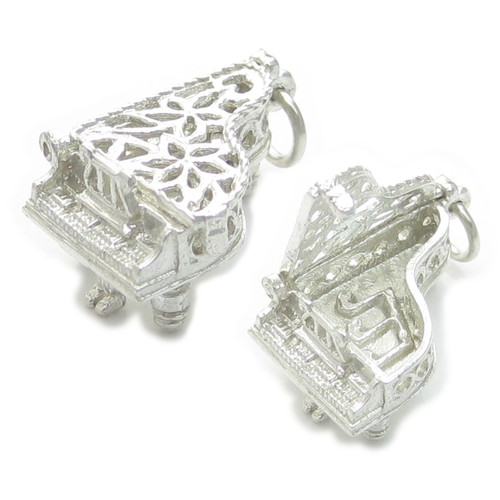 Opening Piano sterling silver charm .925 x 1 Pianos Music charms