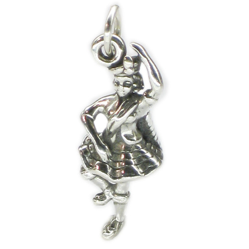 Scottish Dancer dancing sterling silver charm .925 Scottish Scotland charms