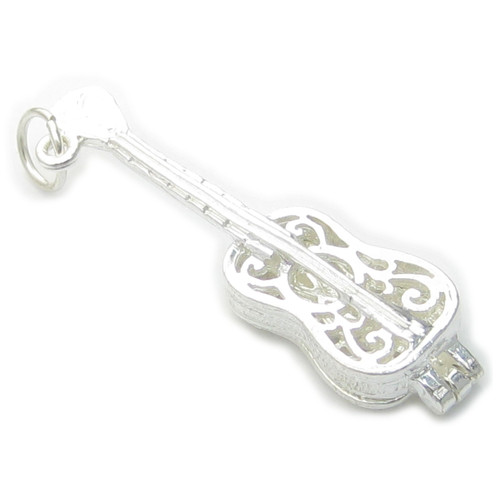 Guitar opening sterling silver charm .925 Guitars charms