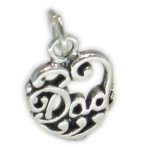 Dad sterling silver charm - small .925 Dads charms