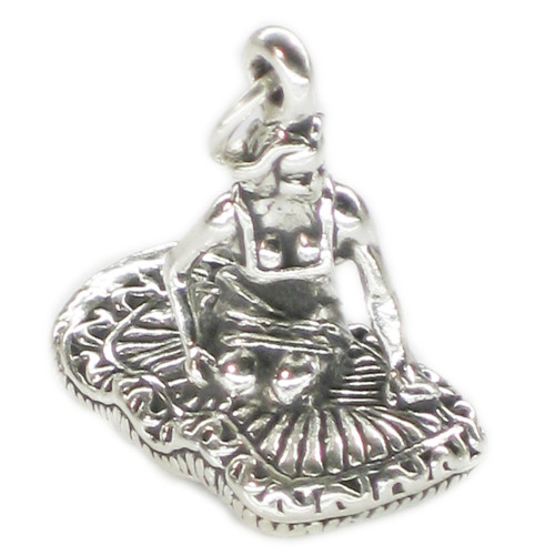 Genie on Magic Flying Carpet sterlng silver charm .925 Panto charms