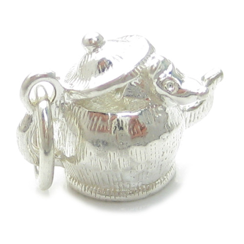Mouse in a teapot sterling silver charm .925 x 1 Mice Teapots cute charms
