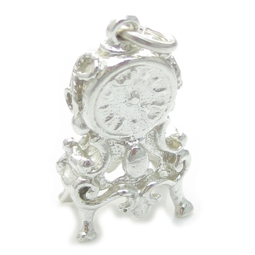 Mantel Clock sterling silver charm .925 x 1 Mantle Clocks charms