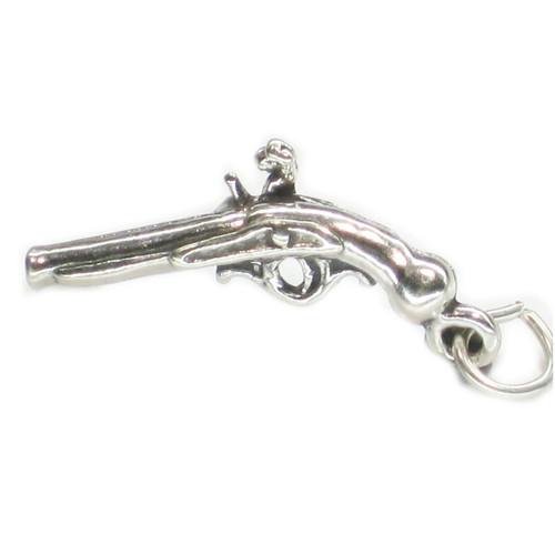Pistol gun sterling silver charm .925 Pistols and Guns charms