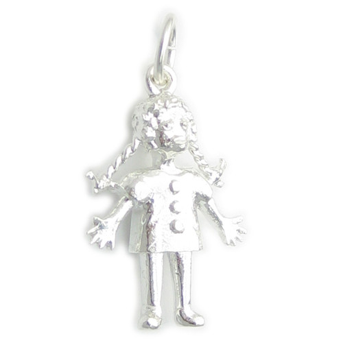 Rag Doll Dolly sterling silver charm .925 x 1 Dolls and Toys charms
