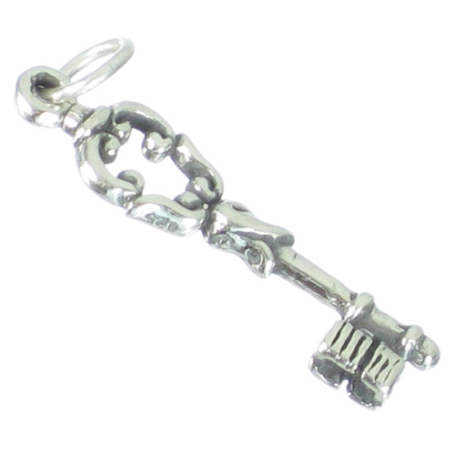 Old Fashioned Key sterling silver charm .925 x 1 Keys charms