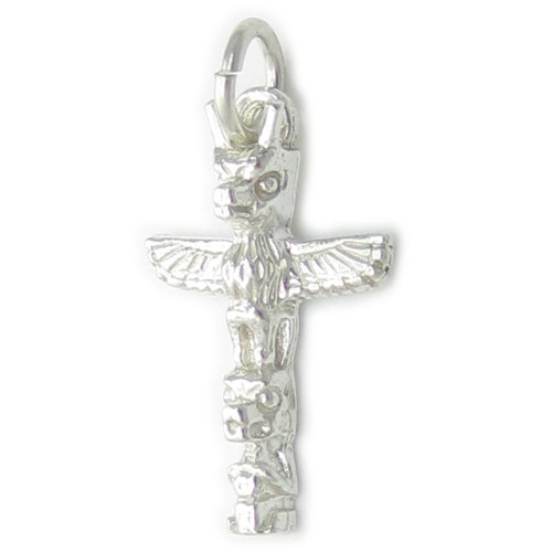 Totem Pole sterling silver charm .925 x 1 Native American Indian charms