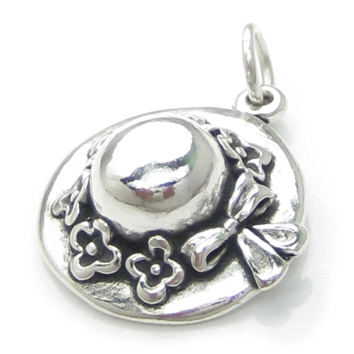 Ladies Hat sterling silver charm .925 x 1 Ladys Hats charms