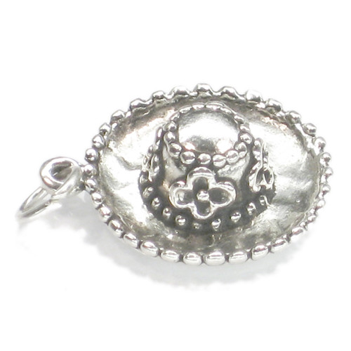 Ladies Hat sterling silver charm .925 x 1 Ladys Hats charms A1