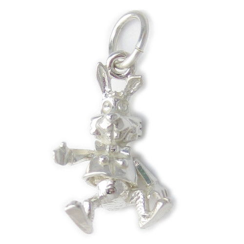 Rabbit sterling silver charm .925 Bunny Rabbits Hare Hares charms