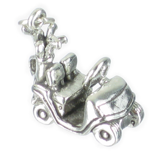 Golf Cart sterling silver charm .925 x 1 Golfing Golfer carts charms