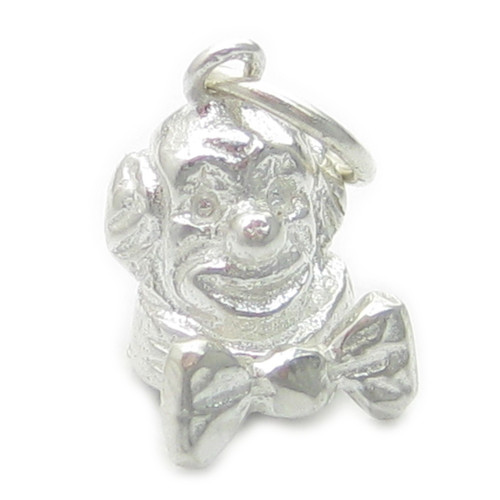 Clown with Spinning Bow Tie sterling silver charm .925 x 1 Clowns charms