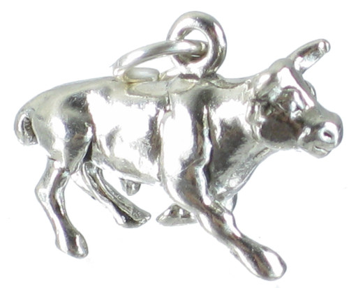 Bull sterling silver charm .925 x 1 Bulls Fight Taurus Zodiac charms
