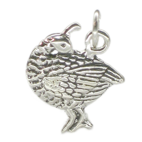 Quail sterling silver charm .925 Bird Quails birds charms