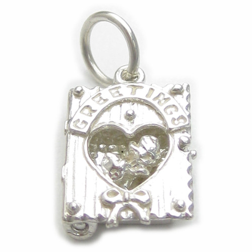 Greeting Card sterling silver opening charm .925 x 1 Greetings Cards
