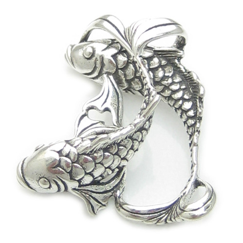 Fish sterling silver pendant .925 Fishes Pisces zodiac pendants