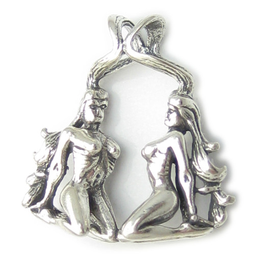 Gemini Twins sterling silver pendant .925 Zodiacs pendants