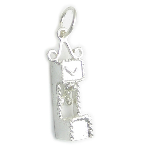 Grandfather Clock sterling silver charm .925 Grand Father Clocks
