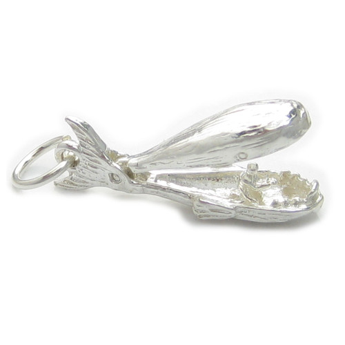 Jonah In Whale sterling silver charm .925 Whales charms