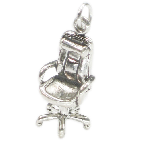Office Chair sterling silver charm .925 x 1 offices chairs charms