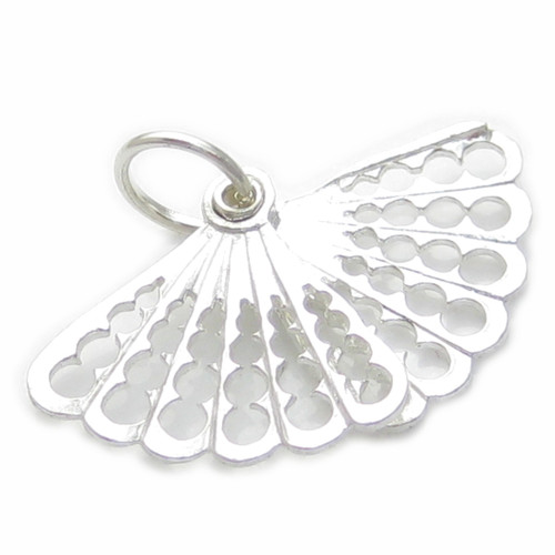 Hand Fan sterling silver charm .925 x 1 Fans Charms